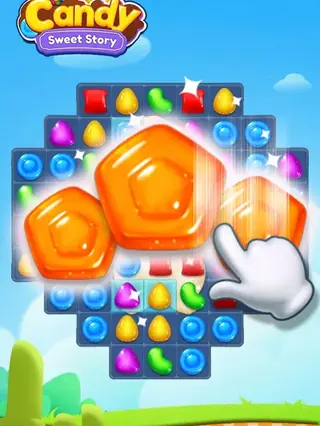 Sweet Candy 2: Tutorialhinweis zum Tauschen zweier Bonbons