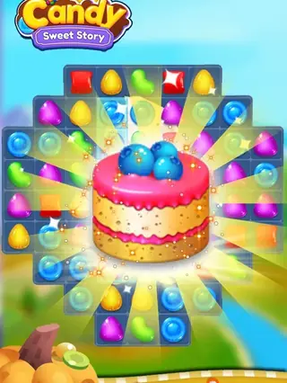 Sweet Candy 2: Torte als Levelziel in der Feldmitte